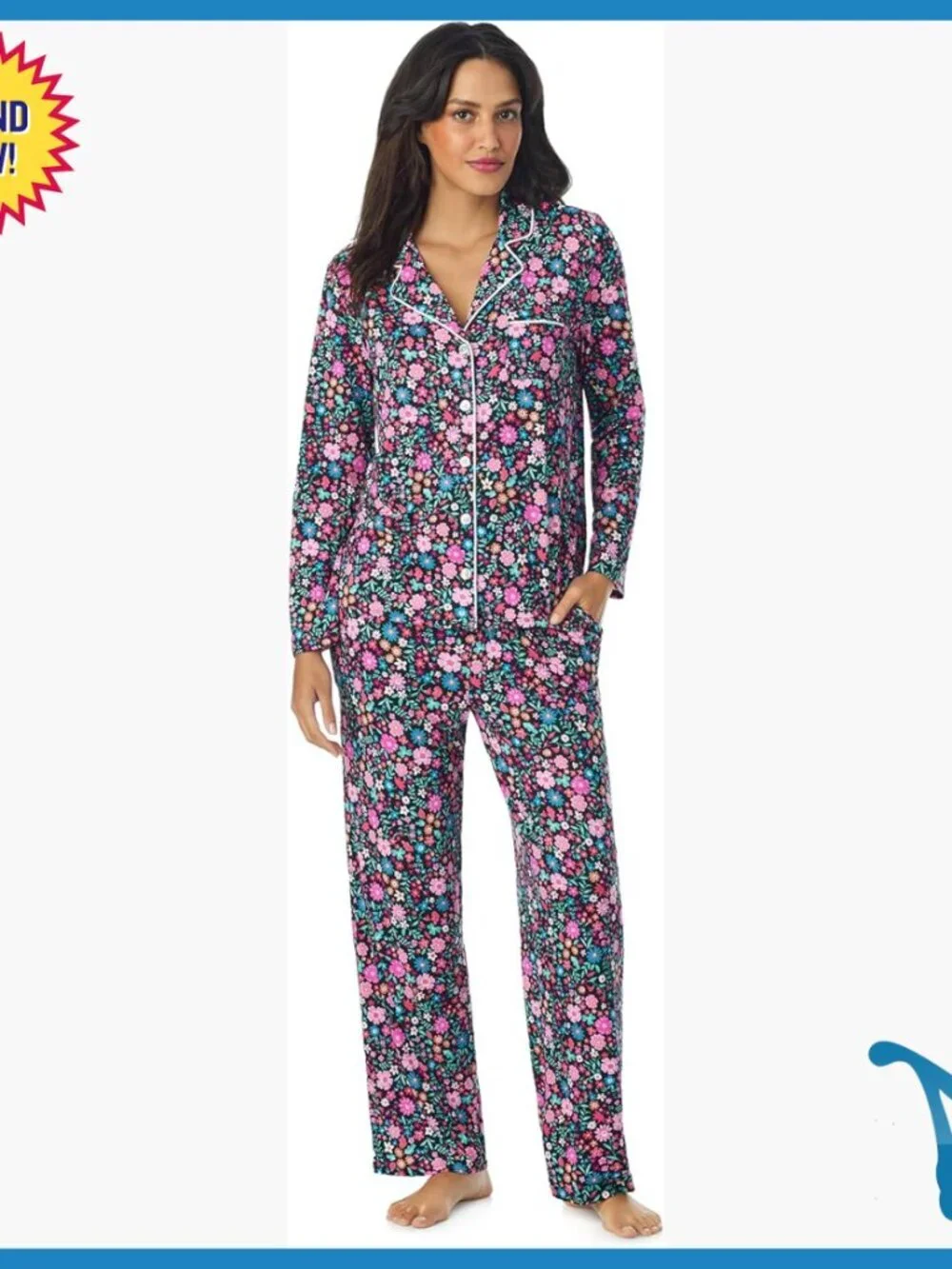 Large Lightweight Long Sleeve Pajama Set, Relaxed Fit, Recycled Polyester